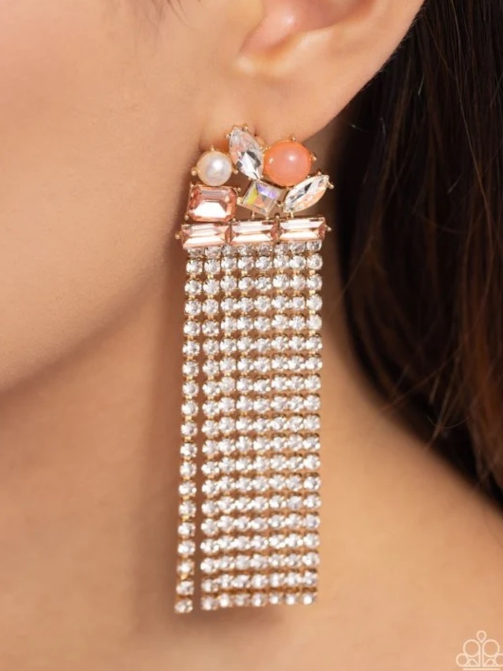 🩷💎🩷 “HORIZONTAL HALLMARK” GOLD POST EARRINGS ~ PAPARAZZI❗️ 🩷💎🩷